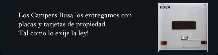 Camper Busa con placas y tarjeta de propiedad